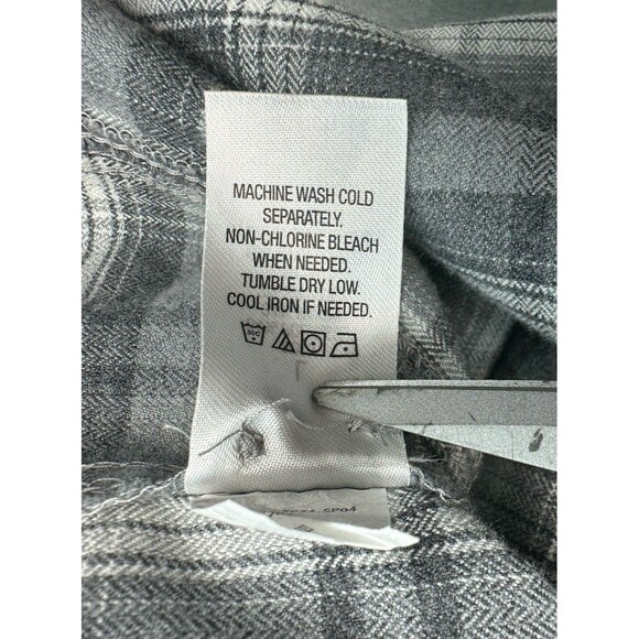 Ridgecut Toughwear Shirt Men's Large Gray Plaid Heavy Flannel Chore Work Vented - Picture 5 of 11